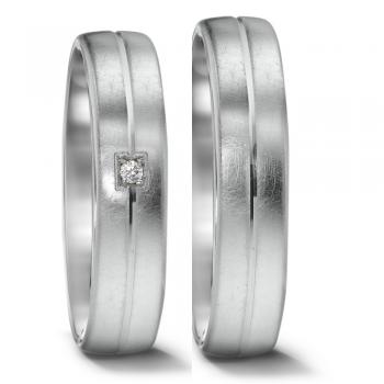 Trauringe Weissgold von Weidner 61033 + 71033
